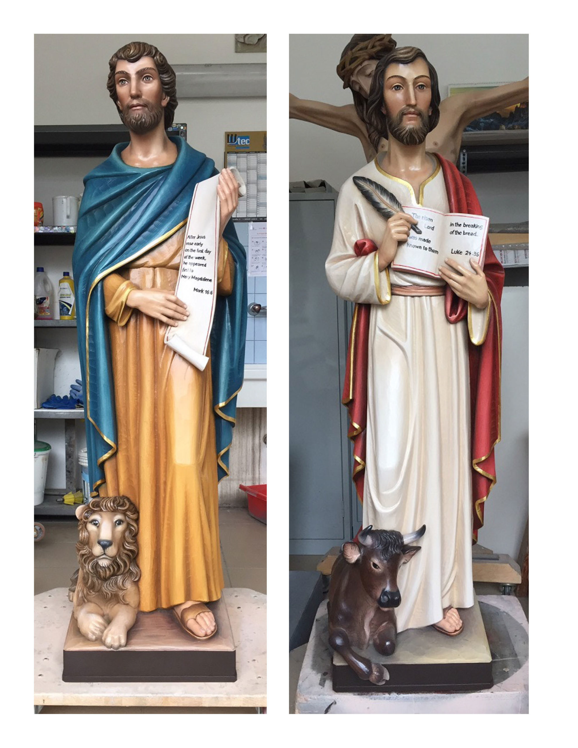 Saint Gertrude Chapel Mausoleum St Mark and St Luke statues