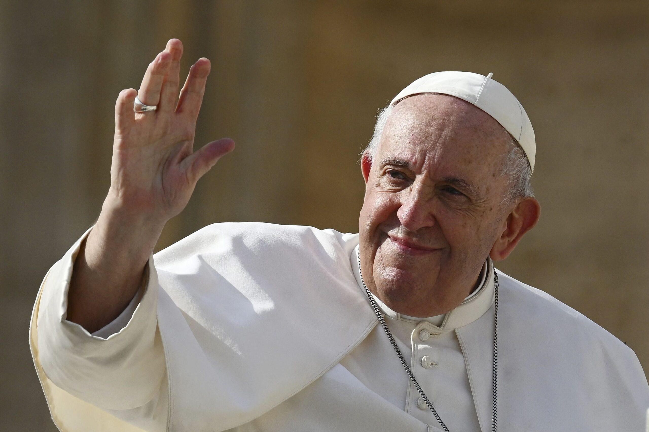 Pope Francis Waves